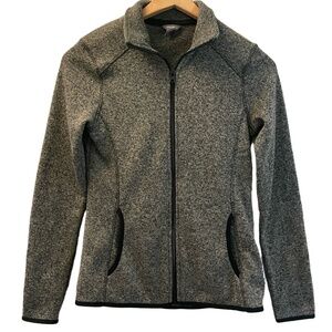 Eddie Bauer Radiator Full Zip Sweater Jacket Womens XS Gray Casual Warm Stretch